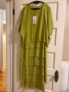 Women’s Tiered Olive Green Dress by